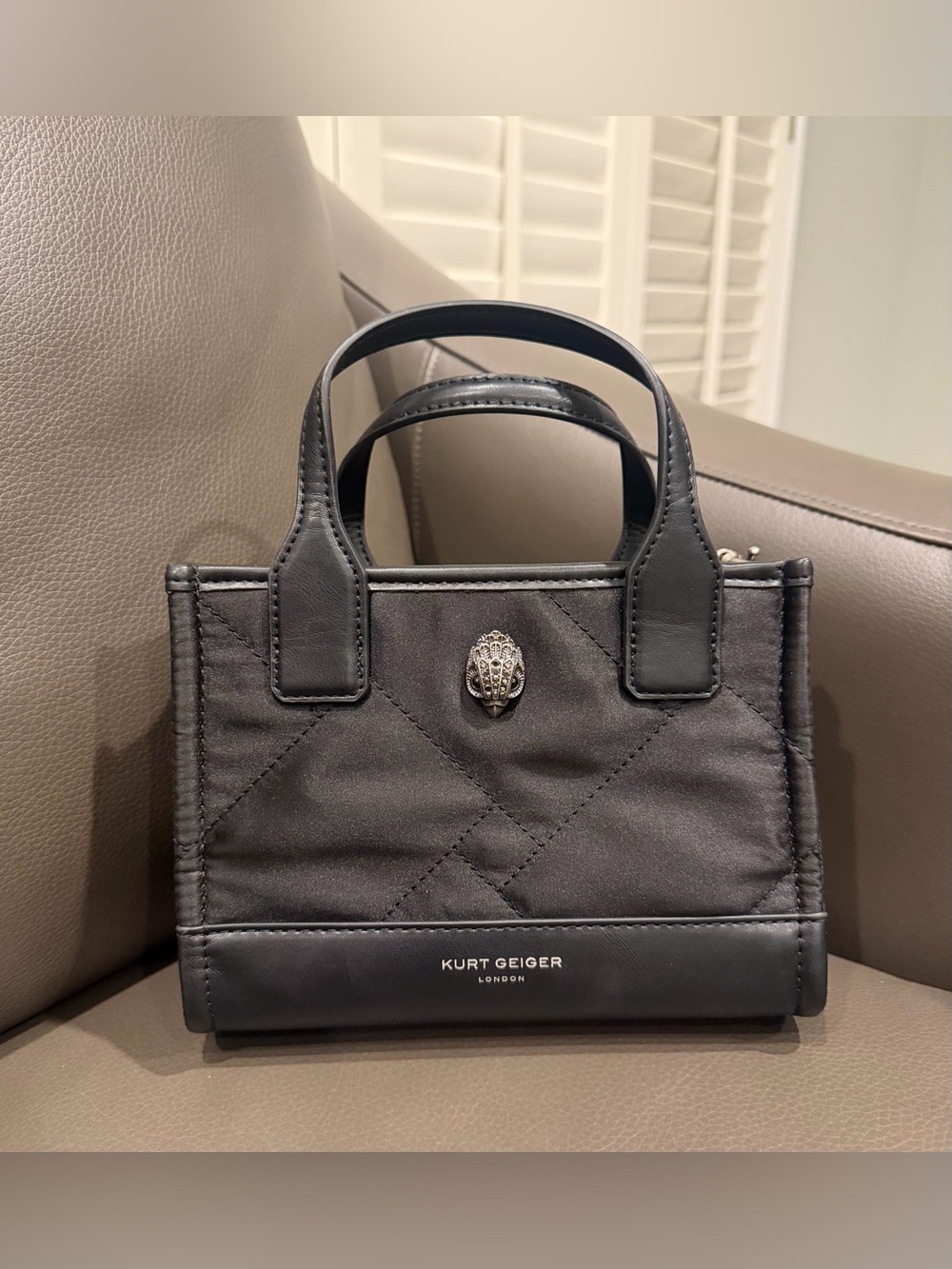 Kurt Geiger Black Quilted Mini Tote bag